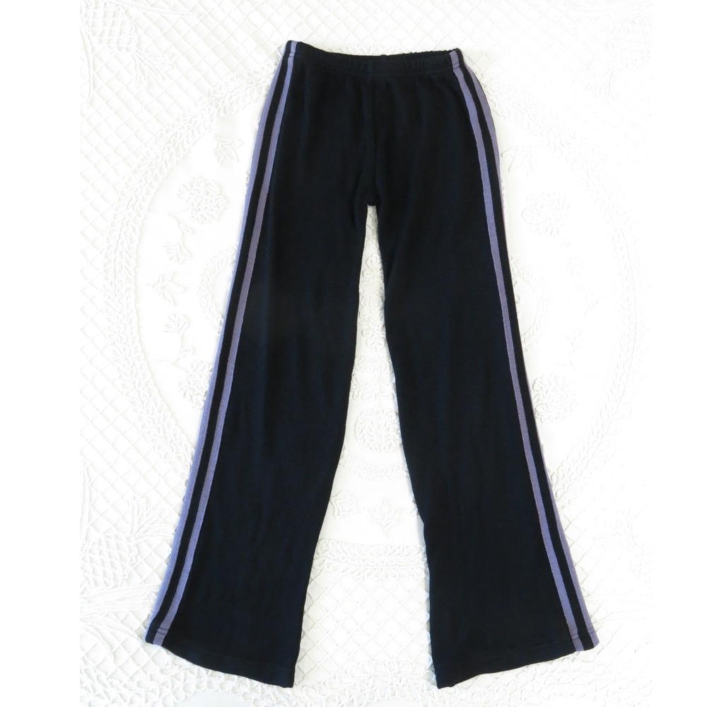Vintage Dance Rags Small Black Knit Warm Up Pants Purple Balletcore Track Flare